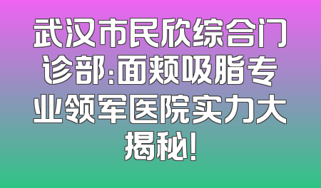 武汉市民欣综合门诊部：面颊吸脂专业领军医院实力大揭秘！