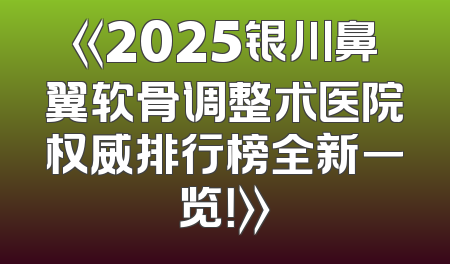 《2025银川鼻翼软骨调整术医院权威排行榜全新一览！》