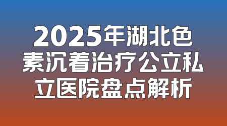 2025年湖北色素沉着治疗公立私立医院盘点解析