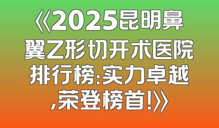 《2025昆明鼻翼Z形切开术医院排行榜：实力卓越，荣登榜首！》