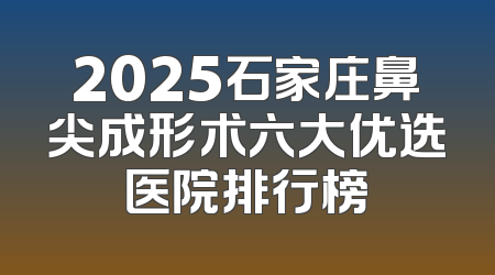 2025石家庄鼻尖成形术六大优选医院排行榜
