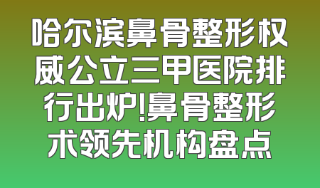哈尔滨鼻骨整形权威公立三甲医院排行出炉！鼻骨整形术领先机构盘点