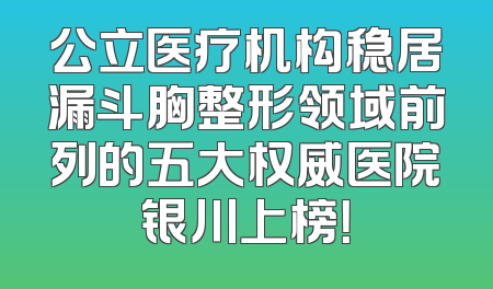 公立医疗机构稳居漏斗胸整形领域前列的五大权威医院银川上榜！