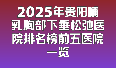 2025年贵阳哺乳胸部下垂松弛医院排名榜前五医院一览