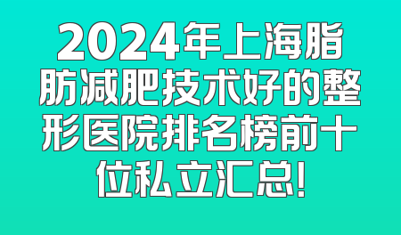 2024年上海脂肪减肥技术好的整形医院排名榜前十位私立汇总！