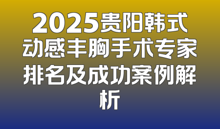 2025贵阳韩式动感丰胸手术专家排名及成功案例解析