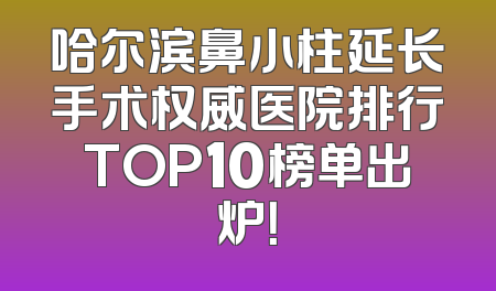 哈尔滨鼻小柱延长手术权威医院排行TOP10榜单出炉！
