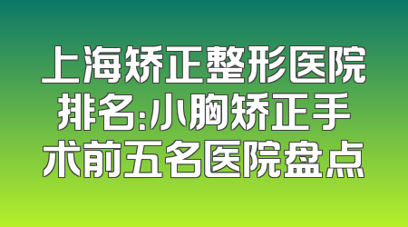 上海矫正整形医院排名：小胸矫正手术前五名医院盘点