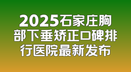 2025石家庄胸部下垂矫正口碑排行医院最新发布