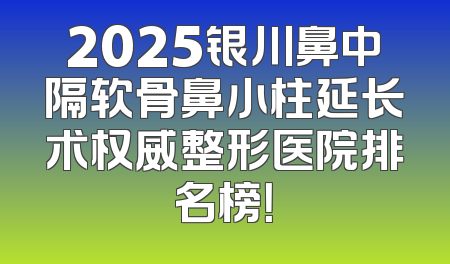 2025银川鼻中隔软骨鼻小柱延长术权威整形医院排名榜！