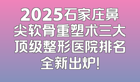 2025石家庄鼻尖软骨重塑术三大顶级整形医院排名全新出炉！
