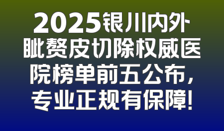 2025银川内外眦赘皮切除权威医院榜单前五公布，专业正规有保障！