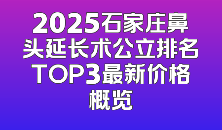2025石家庄鼻头延长术公立排名TOP3最新价格概览