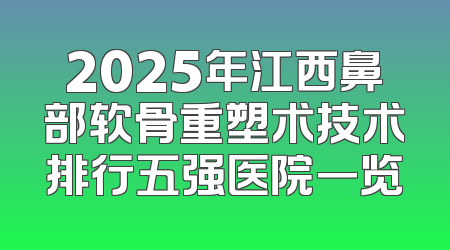 2025年江西鼻部软骨重塑术技术排行五强医院一览