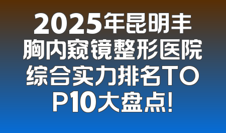 2025年昆明丰胸内窥镜整形医院综合实力排名TOP10大盘点！