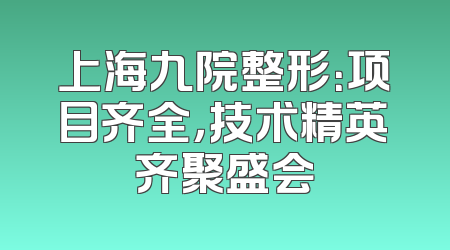 上海九院整形：项目齐全，技术精英齐聚盛会