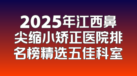 2025年江西鼻尖缩小矫正医院排名榜精选五佳科室