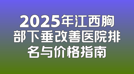 2025年江西胸部下垂改善医院排名与价格指南