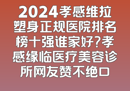 2024孝感维拉塑身正规医院排名榜十强谁家好？孝感缘临医疗美容诊所网友赞不绝口