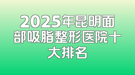 2025年昆明面部吸脂整形医院十大排名