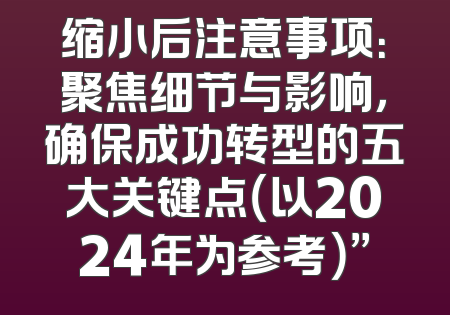 缩小后注意事项：聚焦细节与影响，确保成功转型的五大关键点（以2024年为参考）”
