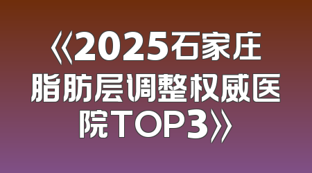 《2025石家庄脂肪层调整权威医院TOP3》