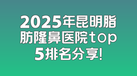 2025年昆明脂肪隆鼻医院top5排名分享！