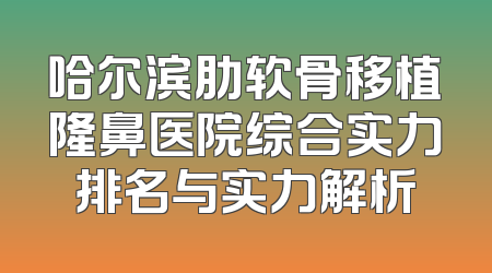 哈尔滨肋软骨移植隆鼻医院综合实力排名与实力解析