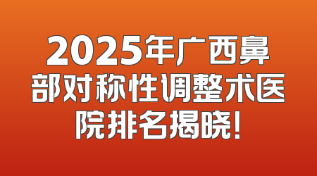 2025年广西鼻部对称性调整术医院排名揭晓！