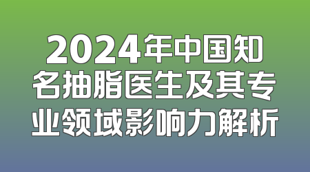 2024年中国知名抽脂医生及其专业领域影响力解析
