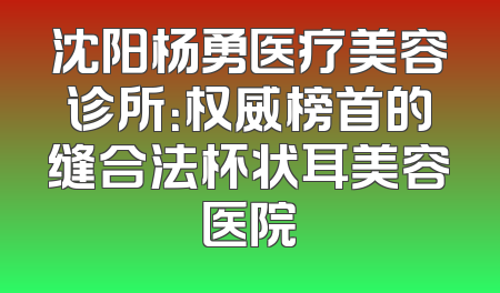 沈阳杨勇医疗美容诊所：权威榜首的缝合法杯状耳美容医院