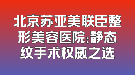 北京苏亚美联臣整形美容医院：静态纹手术权威之选