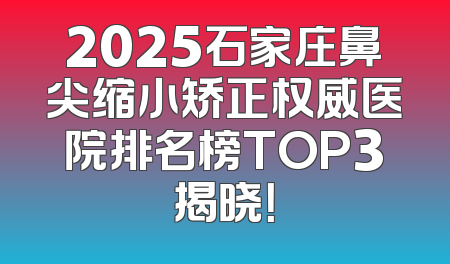 2025石家庄鼻尖缩小矫正权威医院排名榜TOP3揭晓！