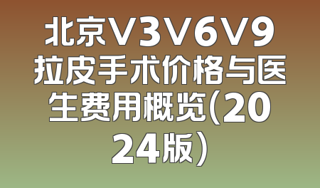 北京V3V6V9拉皮手术价格与医生费用概览（2024版）