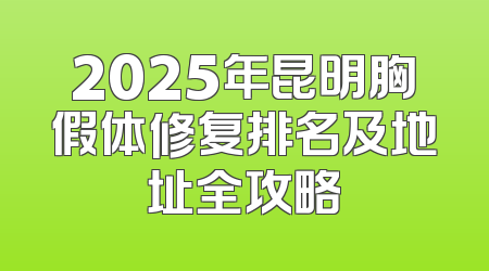2025年昆明胸假体修复排名及地址全攻略