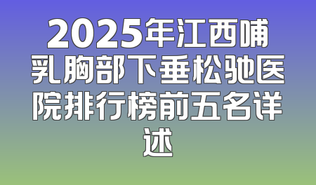 2025年江西哺乳胸部下垂松驰医院排行榜前五名详述