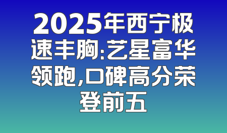 2025年西宁极速丰胸：艺星富华领跑，口碑高分荣登前五