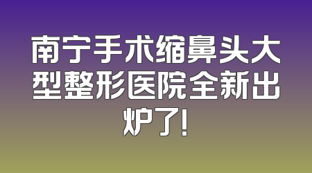 南宁手术缩鼻头大型整形医院全新出炉了!