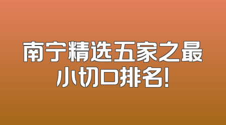 南宁精选五家之最小切口排名！