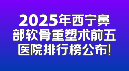 2025年西宁鼻部软骨重塑术前五医院排行榜公布！