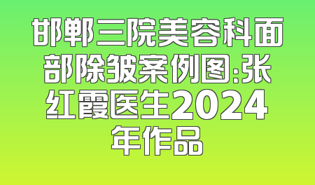 邯郸三院美容科面部除皱案例图：张红霞医生2024年作品
