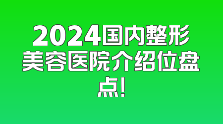 2024国内整形美容医院介绍位盘点！