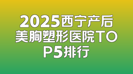 2025西宁产后美胸塑形医院TOP5排行