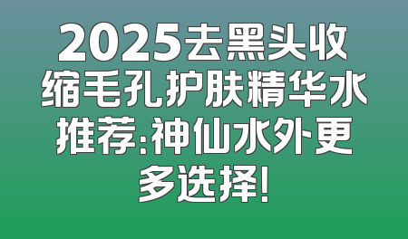2025去黑头收缩毛孔护肤精华水推荐：神仙水外更多选择！