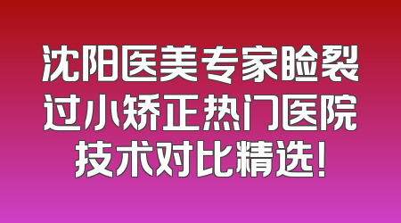 沈阳医美专家睑裂过小矫正热门医院技术对比精选！
