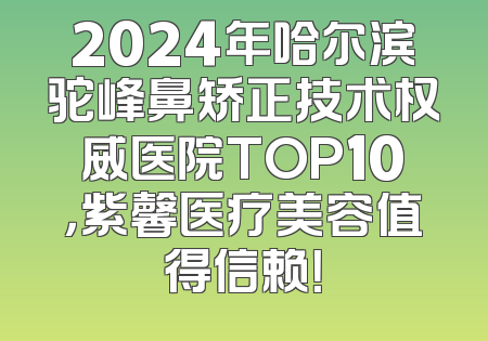 2024年哈尔滨驼峰鼻矫正技术权威医院TOP10，紫馨医疗美容值得信赖！