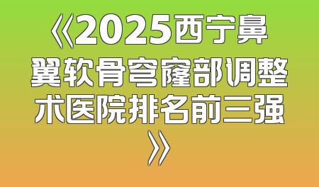 《2025西宁鼻翼软骨穹窿部调整术医院排名前三强》