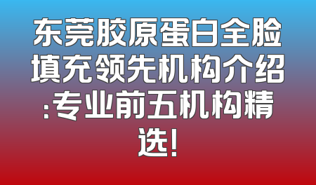 东莞胶原蛋白全脸填充领先机构介绍：专业前五机构精选！