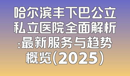 哈尔滨丰下巴公立私立医院全面解析：最新服务与趋势概览（2025）