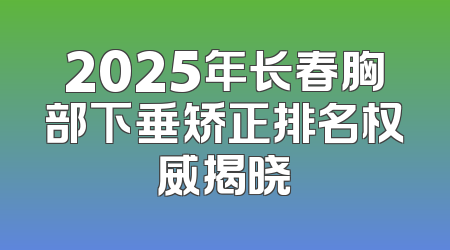 2025年长春胸部下垂矫正排名权威揭晓